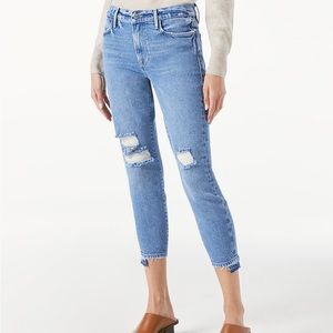 NWOT FRAME  Le High Skinny Crop Clarins Rips Jeans